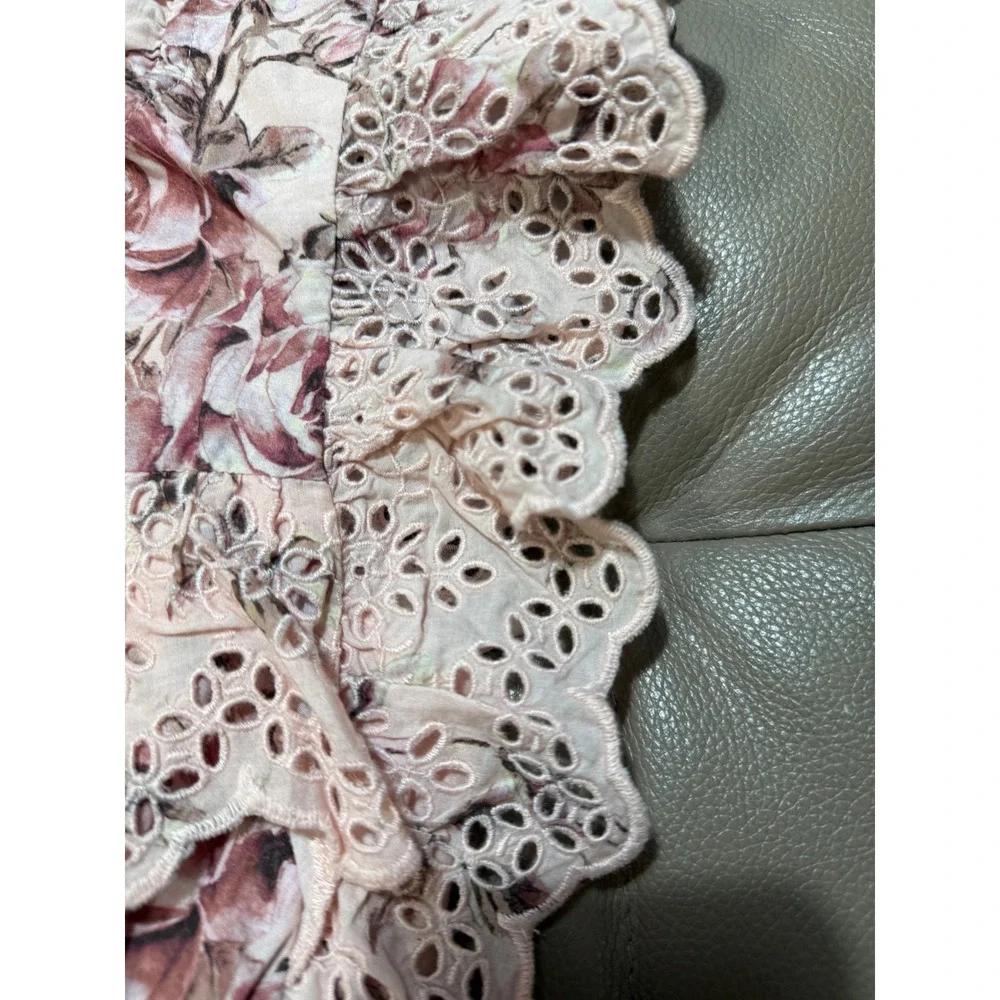 Gap x LoveShackFancy Kids Floral Eyelet Top and Skirt Set Pink Rose Size M 8-9